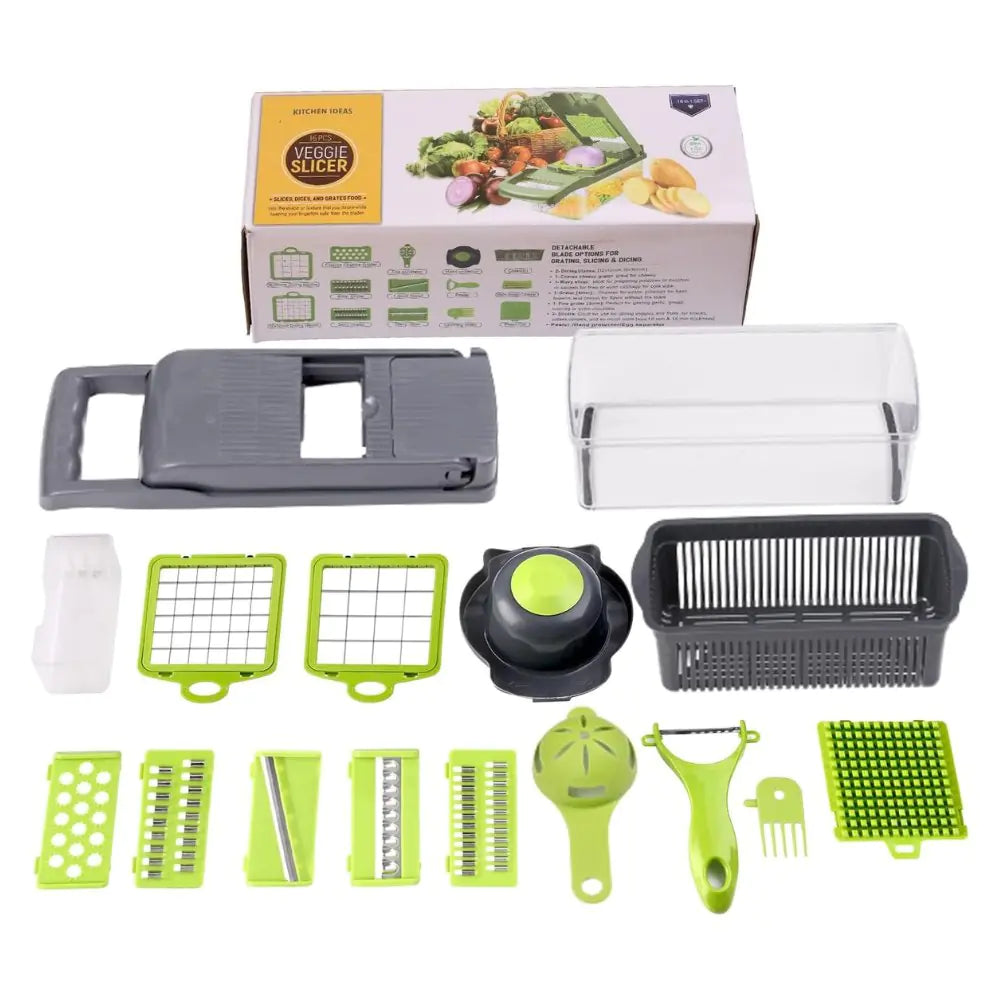 Multifunctional Vegetable Chopper – 16-in-1 Slicer & Dicer